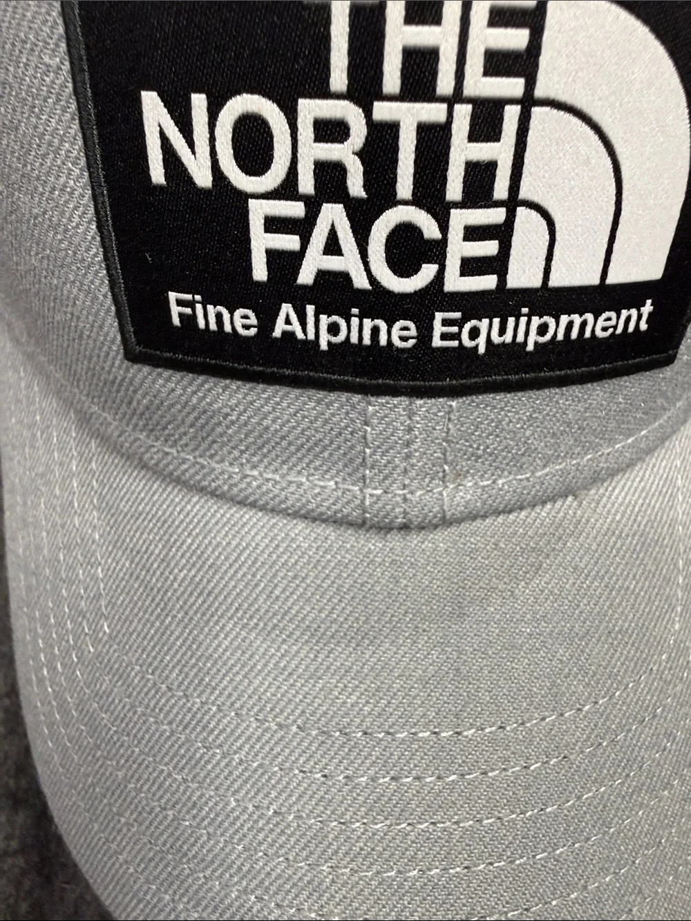 The North Face Light Grey Patch Logo Trucker Cap